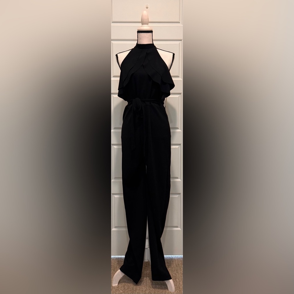 Bebe Black Halter Jumpsuit NWT